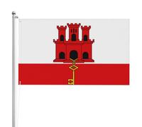 Drapeau de Gibraltar double face 91 x 152 cm Drapeau de jardin lourd triple couche double face en polyester 91 x 152 cm