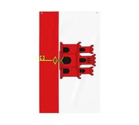 Drapeau de Gibraltar. Drapeau décoratif d'extérieur 0,9 x 1,5 m, bannière verticale en polyester. Convient pour une utilisation en extérieur