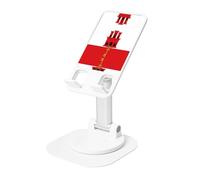 Drapeau de Gibraltar Support réglable pour téléphone portable - Base antidérapante et port de charge pratique - Support pliable pour bureau
