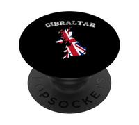 Drapeau de Gibraltar Vintage avec Motif Carte PopSockets PopGrip Adhésif