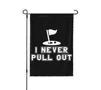 Drapeau de golf « Je ne tire jamais » - Drapeau de jardin double taille 12x18 - Décoration extérieure pour maison et cour