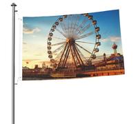 Drapeau de grande roue de 61 x 91 cm avec impression double face pour l'extérieur, les vacances, bannière cadeau avec œillets, toile de fond pour photo pour décoration intérieure et extérieure