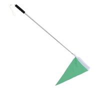 Drapeau de Guide Touristique Vert Portable avec Mât Télescopique | Polyester Léger, Pliable et Compact, Poignée avec Dragonne, Usage pour Encadrement et Repérage Plusieurs styles