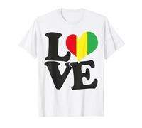 Drapeau de Guinée en Forme de cœur avec Inscription « I Love Guinée » T-Shirt