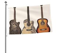 Drapeau de guitare 6 x 0,9 m - Impression double face - Drapeau de jardin pour l'extérieur - Bannière cadeau avec œillets - Toile de fond pour photo pour décoration intérieure et extérieure