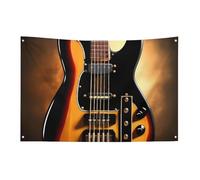 Drapeau de guitare instrumentale avec 4 œillets, drapeaux unilatéraux en polyester durable, bannières résistantes aux intempéries pour dortoir, fête, tournage, festival, décoration de 152,4 x 243,8 cm