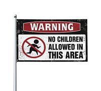 Drapeau de gym avec inscription « No Children Allowed In This Area » - Drapeau de jardin amusant - Petits drapeaux (60 x 90 cm)