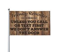 Drapeau de gym avec inscription « Unless You Call or Text First We Don'T Answer The Flag » - Petits drapeaux amusants (60 x 90 cm)