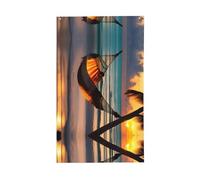 Drapeau de hamac de plage au coucher du soleil. Drapeau décoratif d'extérieur 0,9 x 1,5 m, bannière verticale en polyester