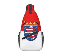 Drapeau de Hesse Sac de poitrine de grande capacité élégant et durable pour les trajets en voyage et activités de plein air