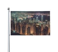 Drapeau de Hong Kong 9,1 x 1,5 m avec œillets pour printemps, été, automne, hiver, extérieur et intérieur, drapeau de jardin double face pour décorations de cour
