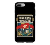 Drapeau de Hong Kong Skyline Vintage Voyage Art Coque pour iPhone 7 Plus/8 Plus