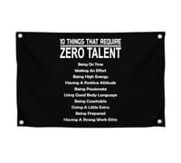 Drapeau De Jardin 10 Choses Qui Ne Nécessitent Aucun Talent Drapeau Pirates Œillets En Laiton Drapeaux De Bienvenue Résistant Aux Drapeaux Décoratifs D'Extérieur For Salon Pelouse 90x150cm