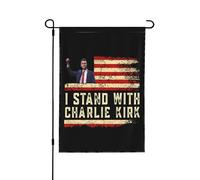 Drapeau de jardin 12 x 18 po « Je suis avec Charlie Kirk » Bannière de jardin double face