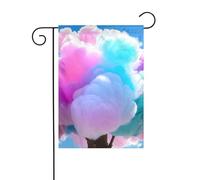 Drapeau de jardin 12 x 18 po - Qualité supérieure, élé et durable pour toutes les saisons. Imprimé barbe à papa.