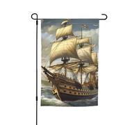 Drapeau de jardin 12 x 18 pouces Age of Discovery Ship vertical double face petits drapeaux pour drapeau saisonnier extérieur
