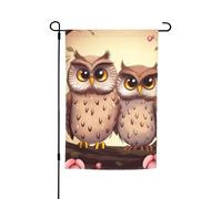 Drapeau de jardin 12 x 18 pouces, petits drapeaux verticaux double face, motif hiboux mignons, pour l'extérieur, saisonnier