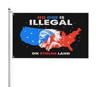 Drapeau de jardin 120 x 180 cm « Aucun être humain n'est illégal sur une terre volée » - Anti-ICE - Manifestation contre l'immigration - Panneau double face 3 couches - Décoration extérieure