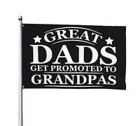 Drapeau de jardin 120 x 180 cm « Les papas formidables deviennent grands-pères » - Drapeau pour la fête des pères - Drapeau américain - Bannières extérieures humoristiques - Drapeaux de jardin - Banni