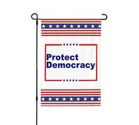 Drapeau de jardin 12x18 « Défendons la démocratie » Votez bleu 2022 Anti-républicain Anti-drapeau américain Votez démocrate Panneau de jardin