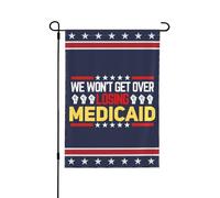 Drapeau de jardin 12x18 « Nous ne nous remettrons pas de la perte de Medicaid », panneau « Ne tuez pas notre Medicaid », bannière de maison, double face, sans support.