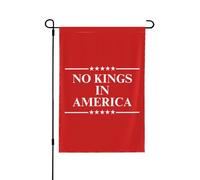 Drapeau de jardin 12x18 « Pas de roi en Amérique » - Bannière « Sauvons la démocratie » - Décoration extérieure double face - Sans pied