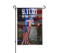 Drapeau de jardin 12x18 pouces « N'oublions jamais le 11 septembre » en toile de jute double face, drapeau commémoratif du 11 septembre, drapeau de maison pour la Journée du patriotisme du 1