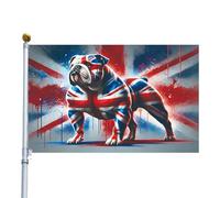 Drapeau De Jardin - 150 x 90 centimètres Ornement Artistique Tout Temps | Drapeau Bulldog Thème Patriotique Pour Extérieur | pour Pelouse Devant Maison Allée Événement de Groupe Patio Balcon