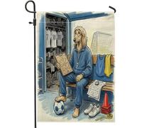 Drapeau de jardin 2026 avec chien afghan de football - 30,5 x 45,7 cm - Double face pour décoration extérieure, prêt à être assorti à un chiot, un entraîneur, une maison, un petit drapeau de pelouse