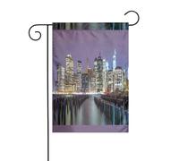Drapeau de jardin 30,5 x 45,7 cm avec impression YUGTAEE New York City - Décoration de jardin épaisse et infroissable pour jardin, pelouse, terrasse