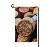 Drapeau de jardin 30,5 x 45,7 cm, bannière extérieure double face, drapeau de bienvenue saisonnier, décoration extérieure, bouchon de bouteille de vin avec drapeaux vintage pour terrasse, pelouse et