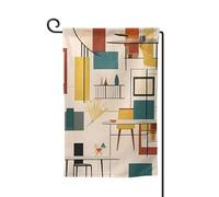 Drapeau de jardin 30,5 x 45,7 cm, bannière extérieure double face, drapeau de bienvenue saisonnier, décoration extérieure, ferme, drapeaux modernes du milieu du siècle pour terrasse, pelouse et