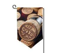 Drapeau de jardin 30,5 x 45,7 cm, bannière extérieure double face, drapeau de bienvenue saisonnier, décoration extérieure, bouchon de bouteille de vin avec drapeaux vintage pour terrasse, pelouse et