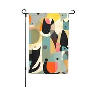 Drapeau de jardin 30,5 x 45,7 cm double face, drapeau de cour de vacances de ferme, art moderne du milieu du siècle, bannière extérieure saisonnière pour printemps, été, pelouse, porche, décoration