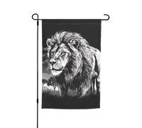 Drapeau de jardin 30,5 x 45,7 cm double face, drapeau de cour de vacances de ferme, lion noir et blanc, bannière extérieure saisonnière pour printemps, été, pelouse, porche, décoration d'intérieur