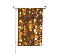 Drapeau de jardin 30,5 x 45,7 cm double face, drapeau de ferme à paillettes dorées scintillantes, bannière d'extérieur pour printemps, été, pelouse, porche, décoration d'intérieur, petit drapeau de