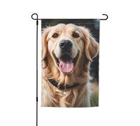 Drapeau de jardin 30,5 x 45,7 cm double face, drapeau de ferme amusant Golden Retriever saisonnier pour printemps, été, pelouse, porche, décoration d'intérieur, petit drapeau de jardin