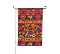 Drapeau de jardin 30,5 x 45,7 cm double face, drapeau de ferme, art folklorique mexicain, bohème, bannière saisonnière d'extérieur pour printemps, été, pelouse, porche, décoration d'intérieur, petit
