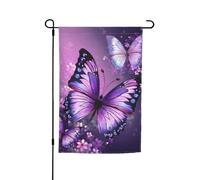 Drapeau de jardin 30,5 x 45,7 cm double face, drapeau de ferme, beau papillon violet, bannière d'extérieur saisonnière pour printemps, été, pelouse, porche, décoration d'intérieur, petit drapeau de