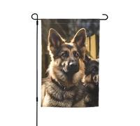 Drapeau de jardin 30,5 x 45,7 cm double face, drapeau de ferme, berger allemand, bannière saisonnière d'extérieur pour printemps, été, pelouse, porche, décoration d'intérieur, petit drapeau de jardin