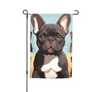 Drapeau de jardin 30,5 x 45,7 cm double face, drapeau de ferme, bouledogue français, bannière saisonnière d'extérieur pour printemps, été, pelouse, porche, décoration d'intérieur, petit drapeau de