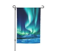 Drapeau de jardin 30,5 x 45,7 cm double face, drapeau de ferme de vacances de cour aurores boréales, bannière extérieure saisonnière pour printemps, été, pelouse, porche, décoration d'intérieur, petit