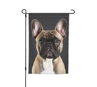 Drapeau de jardin 30,5 x 45,7 cm double face, drapeau de ferme de vacances de cour, bouledogue français, bannière saisonnière d'extérieur pour printemps, été, pelouse, porche, décoration d'intérieur