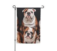 Drapeau de jardin 30,5 x 45,7 cm double face, drapeau de ferme de vacances de cour, bouledogues anglais, bannière saisonnière d'extérieur pour printemps, été, pelouse, porche, décoration d'intérieur