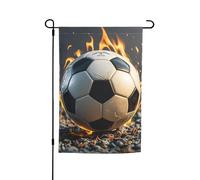 Drapeau de jardin 30,5 x 45,7 cm double face, drapeau de ferme de vacances de cour brûlant ballon de football saisonnier bannière extérieure pour printemps, été, pelouse, porche, décoration