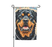 Drapeau de jardin 30,5 x 45,7 cm double face, drapeau de ferme de vacances de cour cool Rottweiler Dog Art saisonnier bannière d'extérieur pour printemps, été, pelouse, porche, décoration d'intérieur
