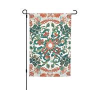 Drapeau de jardin 30,5 x 45,7 cm double face, drapeau de ferme de vacances de cour corail rouge et vert, bannière extérieure saisonnière pour printemps, été, pelouse, porche, décoration d'intérieur