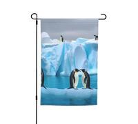 Drapeau de jardin 30,5 x 45,7 cm double face, drapeau de ferme, de vacances, de cour, de pingouins sur l'iceberg, bannière saisonnière d'extérieur pour printemps, été, pelouse, porche, décoration