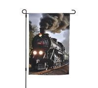 Drapeau de jardin 30,5 x 45,7 cm double face, drapeau de ferme de vacances de cour de train à vapeur, bannière saisonnière d'extérieur pour printemps, été, pelouse, porche, décoration d'intérieur