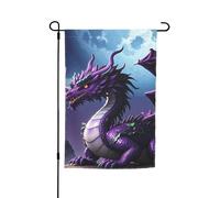 Drapeau de jardin 30,5 x 45,7 cm double face, drapeau de ferme de vacances de cour, dragon violet, lune saisonnière, bannière d'extérieur pour printemps, été, pelouse, porche, décoration d'intérieur